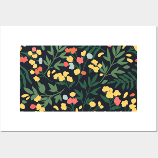 Botanical Floral Seamless pattern 9 Posters and Art